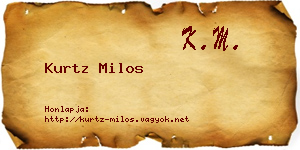 Kurtz Milos névjegykártya